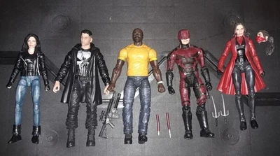 Marvel Legends Neflix Lote Daredevil, Luke Cage, Jessica Jones, Punisher, Elektra Foto 1 de 4