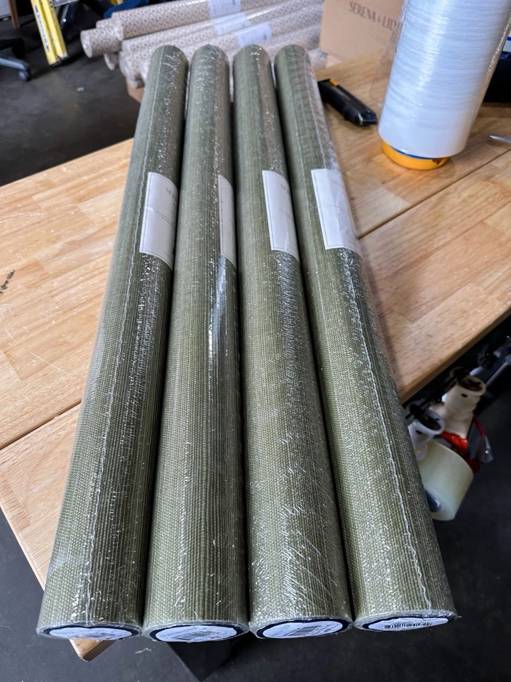 NEW Serena & Lily Solid Grasscloth Wallcovering-Grove Green - Image 1 of 1
