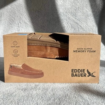 Chinelo de pele sintética Eddie Bauer Loudon camurça espuma com memória marrom masculino L 9.5-10.5 - Imagem 1 de 4