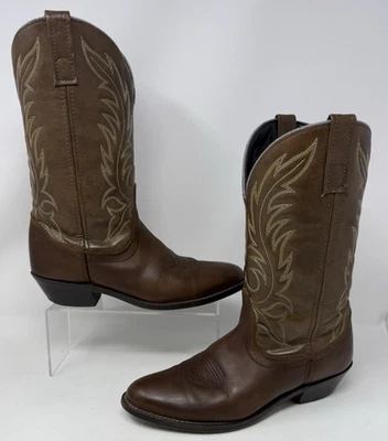 Botas femininas de cowgirl Laredo Lea Vamp couro marrom raposa faroeste tamanho 9 M #5742 - Imagem 1 de 4