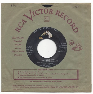 NEIL SEDAKA, "CALENDAR GIRL" - Image 1 of 3