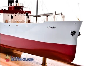 SONJA FREIGHTER CARGO STEAMSHIP LARGE 36" SCALE FULLY BUILT SHIP MUSEUM MODEL - Picture 1 of 7