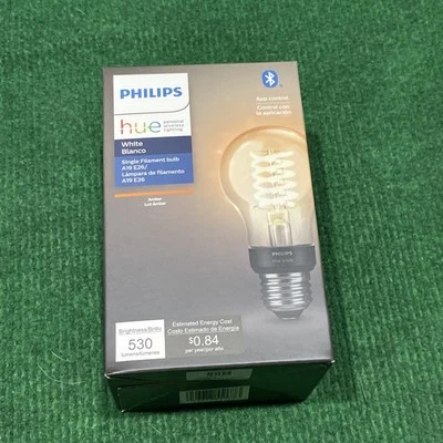 Phillips Hue White Dimmable Filament A19 Smart Edison Vintage LED Bulb - Image 1 of 4