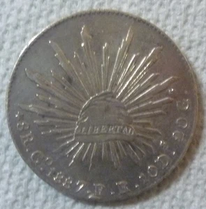 Go RR 1887 - MÉXICO - 8 REALES - GUANAJUATO - CORONA DE PLATA - ALTA CALIDAD - Imagen 1 de 3