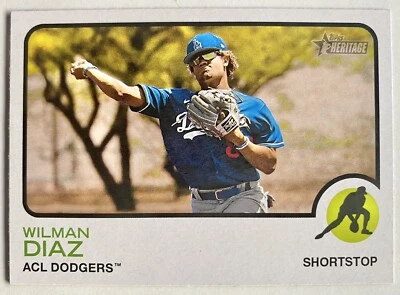 WILMAN DIAZ RC 2022 TOPPS HERITAGE MINOR LEAGUE #219 LOS ANGELES DODGERS SP - Image 1 of 2