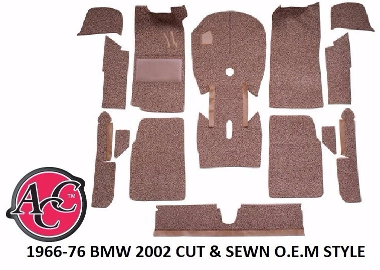 KIT ALFOMBRA BMW 2002 ACC 1966-76 CORTE Y COSIDO/MOLDEADO ELIGE COLOR NEGRO AZUL GRIS Foto 1 de 1