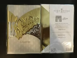 Hallmark Signature Wedding Card w/Envelope ~ Bold Gold & Silver Foil Streamers - Picture 1 of 4
