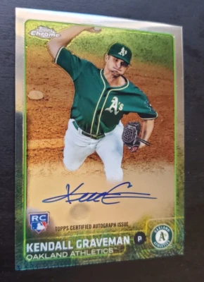 2015 Topps Chrome Kendall Graveman RC Auto #AR-KG Oakland A's - Image 1 of 3