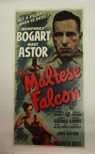 Vintage Movie Poster Humphrey Bogart in The Maltese Falcon Dated 1978 18" x 24" - Picture 1 of 4