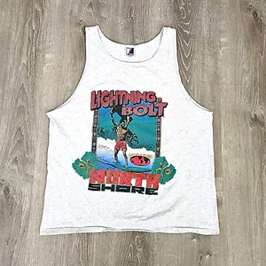 Vintage 90s North Shore Hawaii Tank Top T Shirt Vtg Lightning Bolt Surf USA XL - Picture 1 of 9