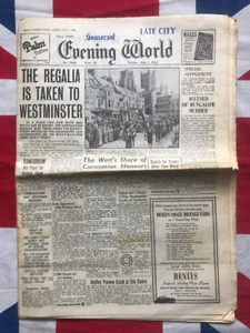 Vintage June 1953 Bristol Somerset Newspaper Coronation Preparations - Picture 1 of 10
