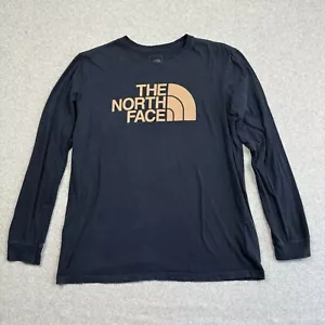 The North Face Shirt Mens XL Half Dome Logo Tshirt Long Sleeve Navy Tan Cotton - Picture 1 of 8
