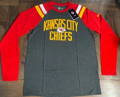 Camiseta manga larga nueva con etiquetas 2021 Kansas City CHIEFS NIKE Ringer Field Apparel L Foto 1 de 4