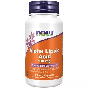 NOW Foods Alpha Lipoic Acid 100mg, 60 Veg Capsules - Picture 1 of 4