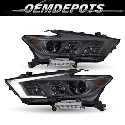 Juego de faros de humo ámbar para Nissan Máxima 2016 2017 2018 LED DRL Foto 1 de 4