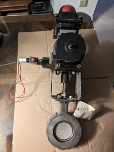 CRANE FLOWSEAL 4" BUTTERFLY VALVE w/BETTS PNEUMATIC ACTUATOR & ACCORD INDICATOR - Picture 1 of 6