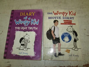 Lot of 2 Diary of a Wimpy Kid Paperback Books, Movie Diary & The Ugly Truth - Imagen 1 de 2
