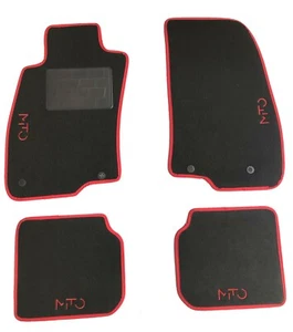 Set Tappetini compatibili con Mito in moquette bordo rosso 4 ricami rossi - Imagen 1 de 2