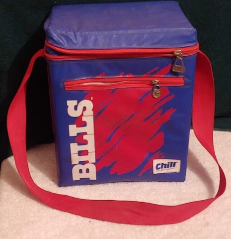 🌟Vintage 1990s CHILL The Soft Cooler Lunchbox NFL Buffalo Bills Mafia 11x8.5x6 Cover