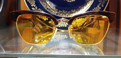 Винтажные очки Geek Clubmaster золото 12K 60-е RODENSTOCK Германия Депп Малкольм X - Изображение 1 из 4