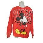 Disney Sweatshirt Women Sz L 11-13 Mickey Mouse Pullover Red