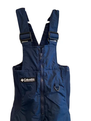 Columbia Niño Pequeño 2t Azul Marino Babero Nieve/Pantalones de Esquí Cremallera Frontal Foto 1 de 4