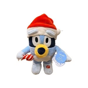 2024 Bluey & Friends Christmas Animated Plush w/ Santa Hat & Candy Cane New! - Picture 1 of 4