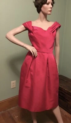 Vintage 1950s Harvey Berin by Karen Stark Red￼￼￼ Silk Crinoline ￼￼Dress - Image 1 of 4