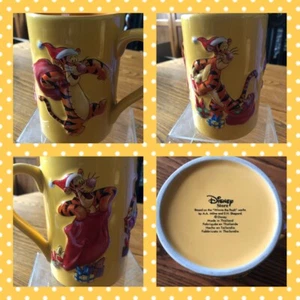 Disney Store 3D Tigger Christmas Ceramic Yellow Coffee Tea Mug Winnie The Pooh - Picture 1 of 12