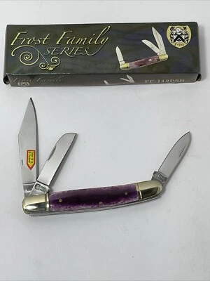 口袋刀 4 英寸封闭刀片霜系列 FF-112PSB 3 刀片全新紫色 — 第 1/4 张图片