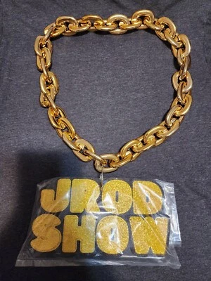 New MLB SEATTLE MARINERS Jumbo Gold Fan Chain Necklace JROD SHOW Julio Rodriguez - Image 1 of 4