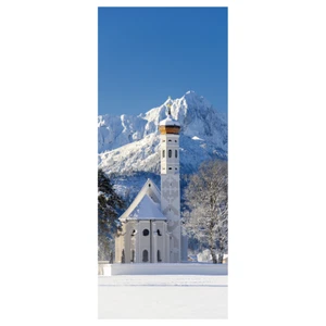 Deko-Banner Textilbanner Display Stoffbanner "Winterkirche" 75 x 180 cm weiß - Bild 1 von 1
