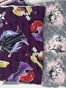 Baumwolle Steppdecke Stoff Lot Disney Bösewichte ca. 4,5 Yards insgesamt - Bild 1 von 1