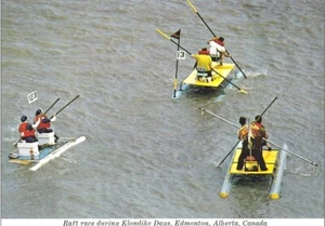 KLONDIKE DAYS, Edmonton, Alberta, RAFT RACE; c.1960; RPPC in Mint Condition - Picture 1 of 2