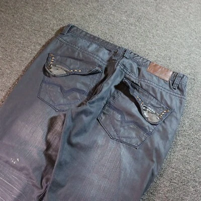 JEANS VAQUEROS NEGROS BORDADOS IMPERIOSOS HOLGADOS 40X32 Y2K/2000 Foto 1 de 4