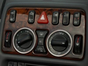 For Mercedes Benz W208 Aluminium Polished Chrome Air Con Control Surrounds Rings - Bild 1 von 6