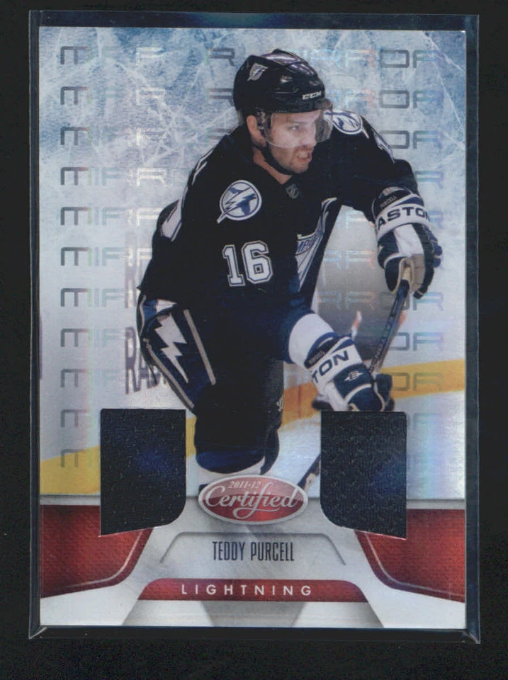 TEDDY PURCELL 2011/12 CERTIFIED MIRROR RED DUAL GAME USED JERSEY #030/150 AD3455 - Image 1 of 1