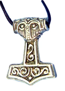 BUTW Thor's hammer necklace pewter pendant viking 5108A - Afbeelding 1 van 3