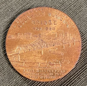 Rare 1929 To Commemorate Opening Louisville Kentucky Municipal Bridge Coin Token - Picture 1 of 5
