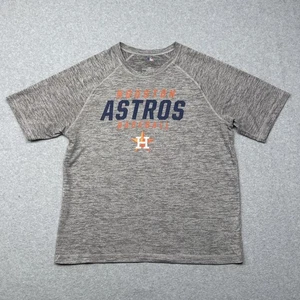 Houston Astros Shirt Mens Large Gray MLB Baseball Short Sleeve Raglan Tee - Picture 1 of 6