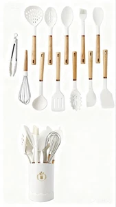 Juego de utensilios de cocina de silicona, juego de utensilios de cocina 13 piezas para cocinar, BPA F... - Imagen 1 de 9