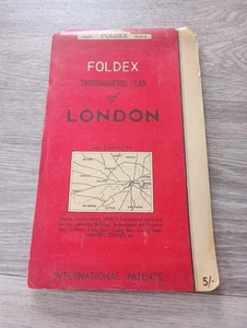 Vintage Map Of London Dual Maps Vintage Foldex Service Thoroughfare Plan - Picture 1 of 13