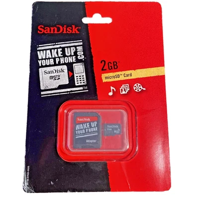 Sandisk Micro Secure Digital Card 2gb W/adaptor New in Package - image 1 of 2