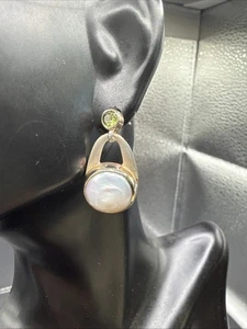 ⭐️Wunderschöne Ohrhänger Sterlingsilber grüner Saphir und Perlen (2172) - Bild 1 von 7