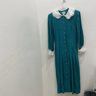 Vestido Pradera De Colección Años 80 L.G.STAR Cottagecore Perla Botón Yema Cuello 16 Foto 1 de 4