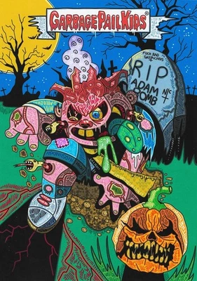 Garbage Pail Kid Oversize Sketch Adam Bomb Zombie Edition Dark Horror Inks A4 - Image 1 of 2
