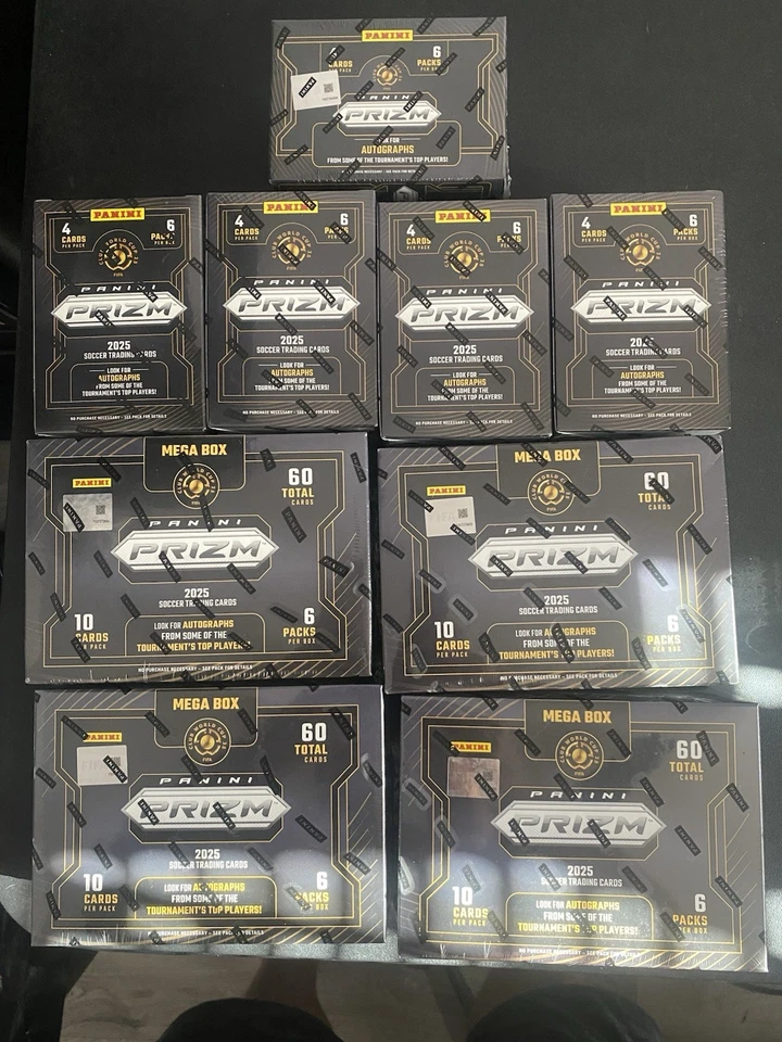 2025 Prizm FIFA Club World Cup Mega & Blaster Box Bundle Lot Of 9 Boxes - Image 1 of 1