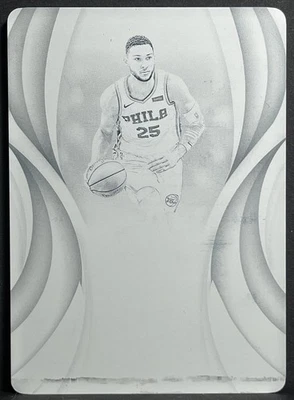 2018-19 Immaculate Ben Simmons Team Slogans Printing Plate Black 1/1 #TS-BSM - Image 1 of 2