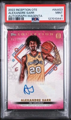 2022 Topps Inception Ote Overtime Elite Auto Auto-Magenta Alex Sarr /99 PSA 9 - Image 1 of 2