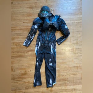 Halo Spartan Locke Costume Size M 8-10 - Black and Blue Halloween - Picture 1 of 14